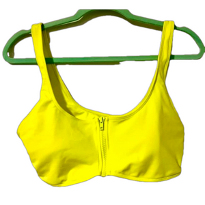 Forever 21 Neon green strappy sporty crop tank top with an open back for summer